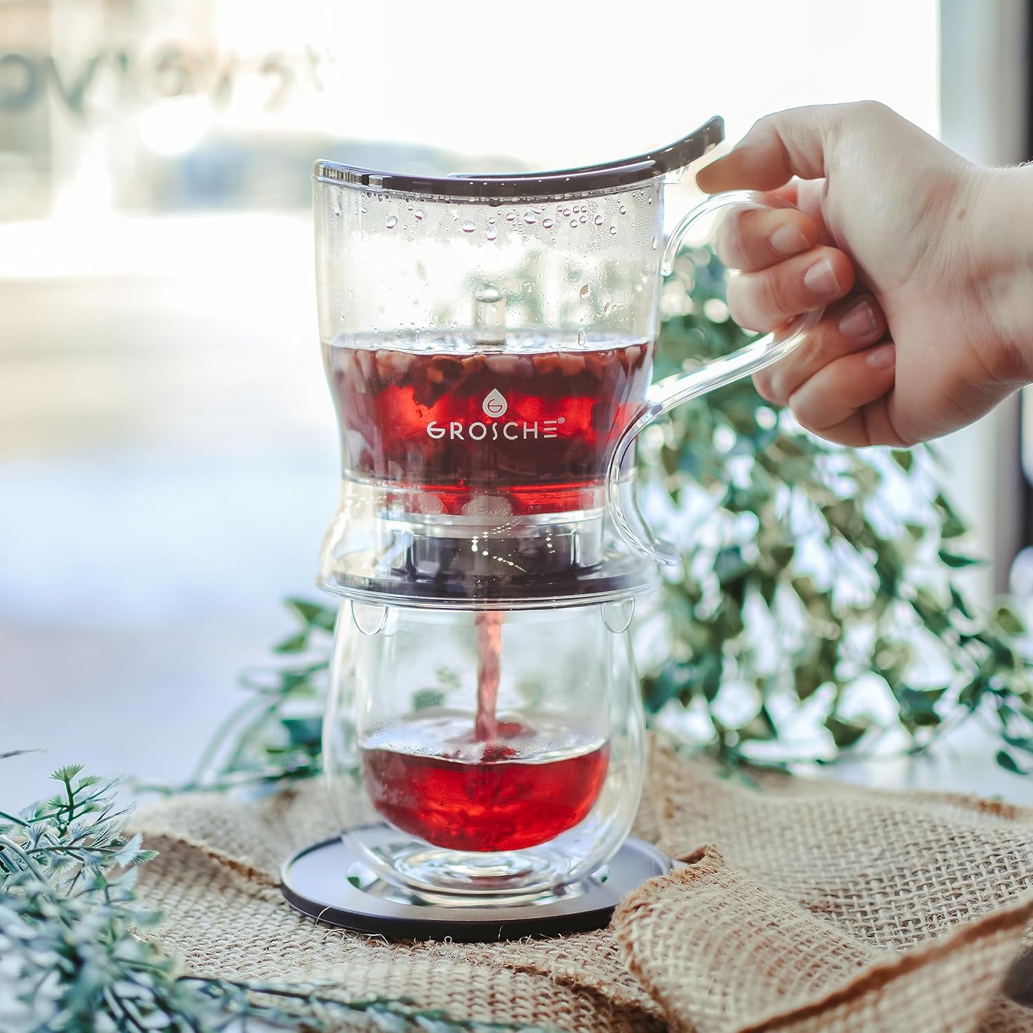 GROSCHE Aberdeen – Tetera con infusor de té y cafetera inteligente, sin BPA, fácil de limpiar, fácil de limpiar, elaboración de hojas sueltas,
