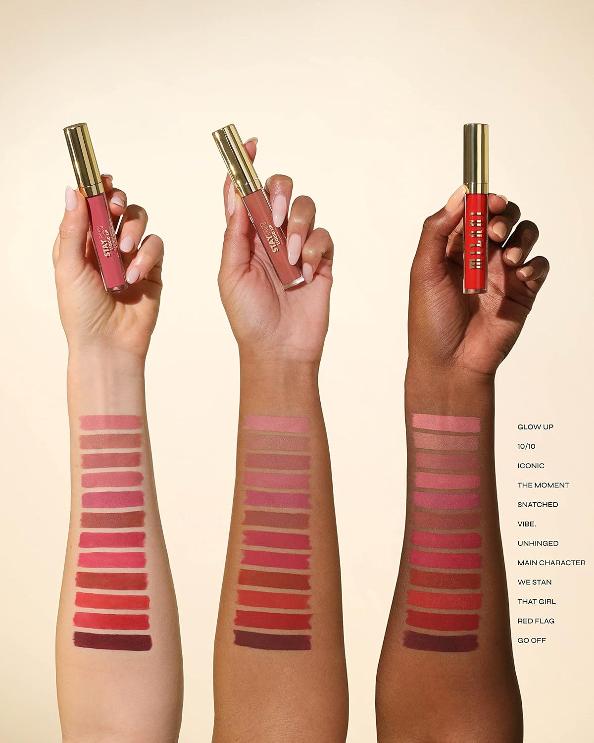Milani Stay Put – Lápiz labial líquido de larga duración, fórmula a prueba de manchas, besos y resistente a la decoloración para uso durante todo el