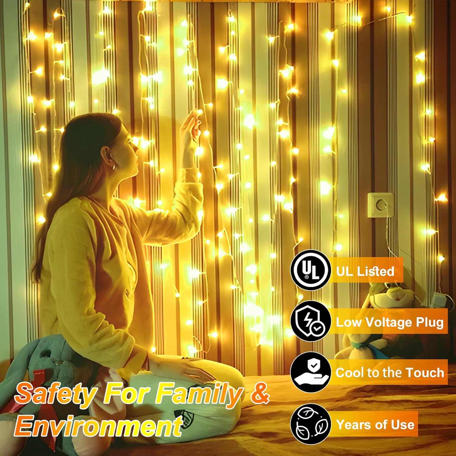 Luces de Navidad para exteriores de 492 pies, 1300 luces LED súper largas, 8 modos de iluminación y memoria de temporizador, cuerdas de luz