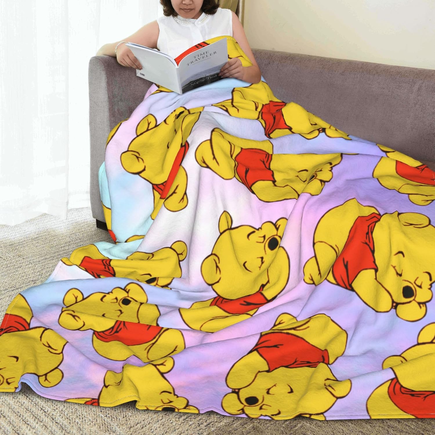 Manta de franela de dibujos animados, súper suave, acogedora y cálida ropa de cama de felpa para sofá, sala de estar, dormitorio, 01 50 x 40 pulgadas