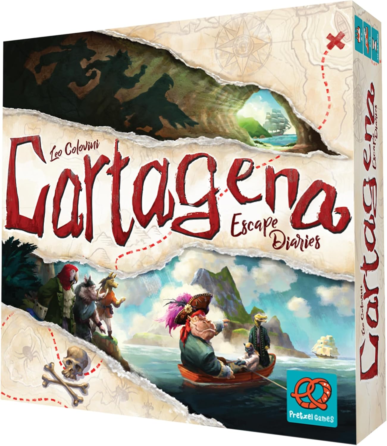 Juego de mesa Cartagena Escape Diaries – Juego de aventura pirata, juego de estrategia, divertido juego familiar para niños y adultos, a partir de 8