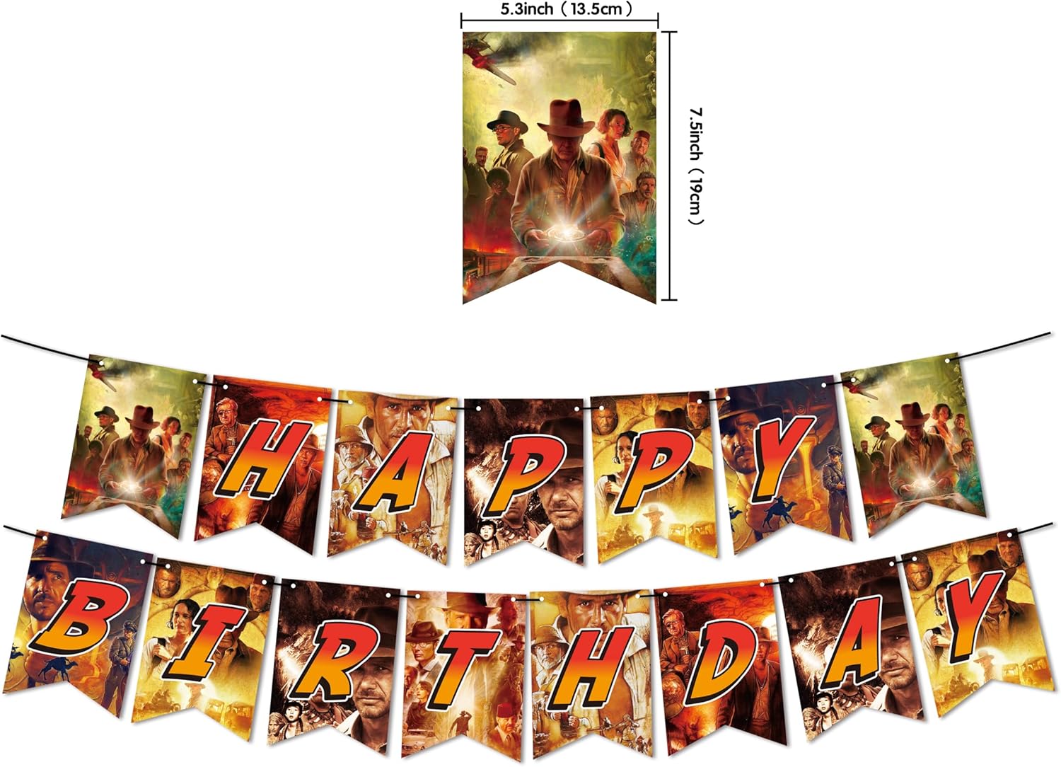 Suministros para fiestas de cumpleaños de Indiana Jones, decoraciones de cumpleaños temáticas de aventuras occidentales, incluyendo pancarta,