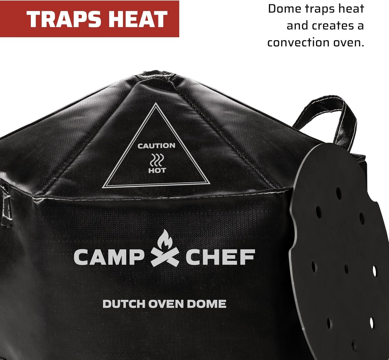 Camp Chef Black Dutch Horno Dome & Placa Difusor de Calor – Equipo de cocina al aire libre para artículos esenciales del hogar y accesorios de