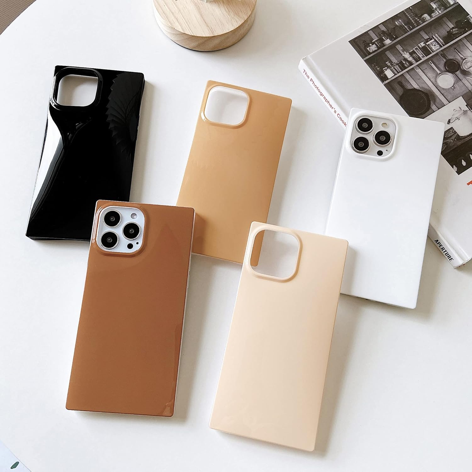 Cocomii Funda cuadrada compatible con iPhone 14 Pro, compatible con MagSafe, lujosa, delgada, brillante, color sólido, neutros atemporales, fácil de