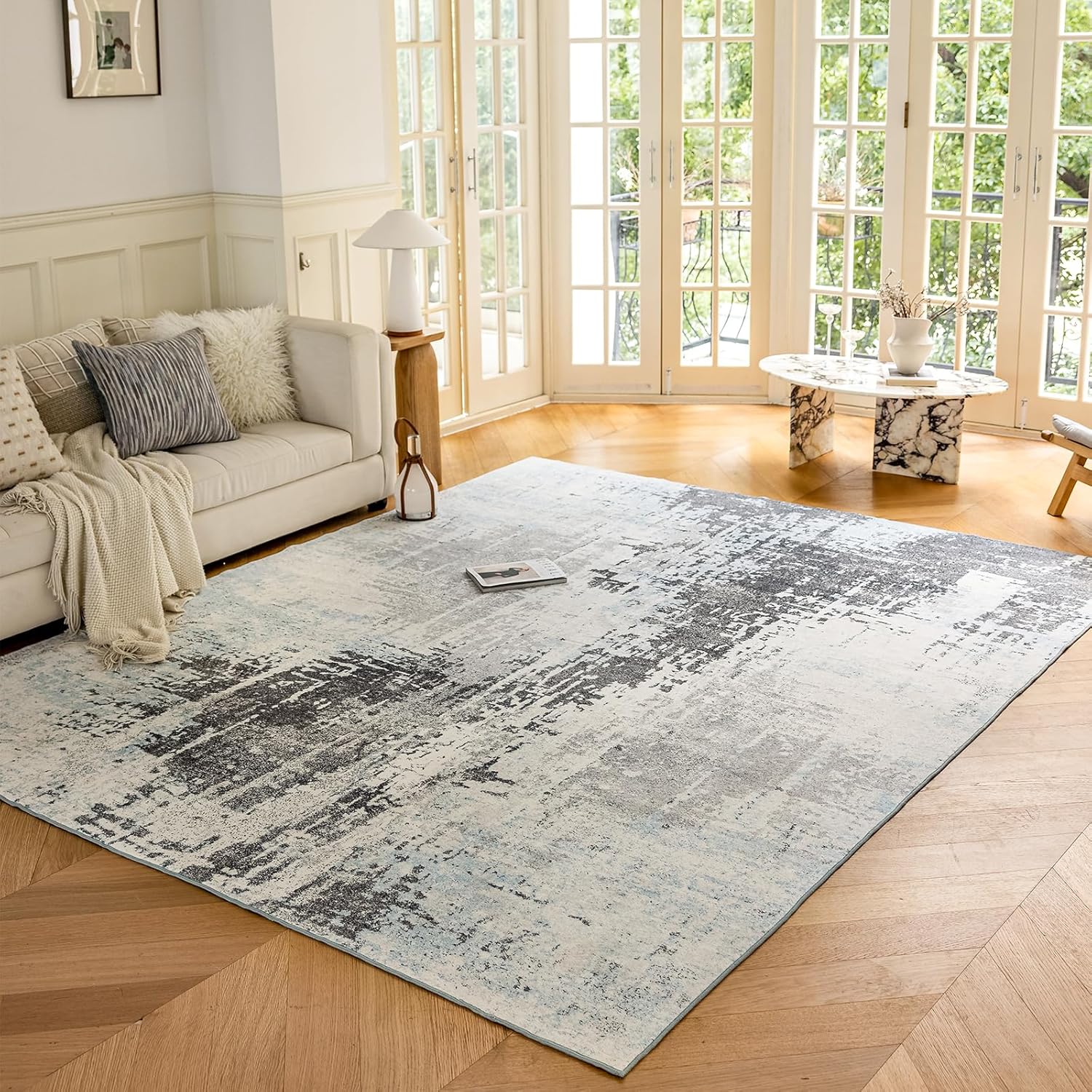 Alfombra de área de 5 x 7 pies para dormitorio, alfombra lavable para sala de estar, cocina, comedor, antideslizante, decoración del hogar, alfombra