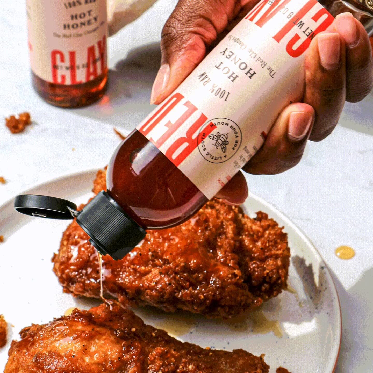 Red Clay – Miel caliente de melocotón picante y miel picante con caja de regalo, 100% pura miel de flores silvestres cruda, de origen sostenible,