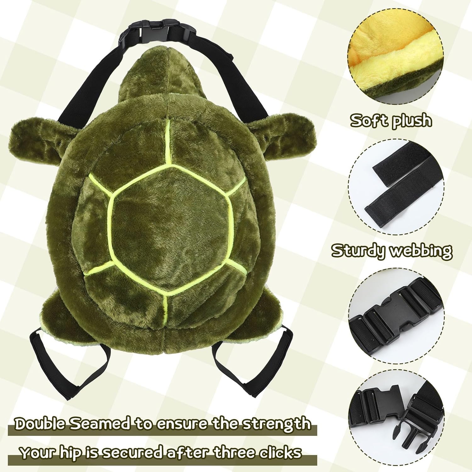 Juego de 10 piezas de equipo de protección para esquí de tortuga, rodilleras, coderas para snowboard, cojín de tortuga 3D para adultos, esquí,