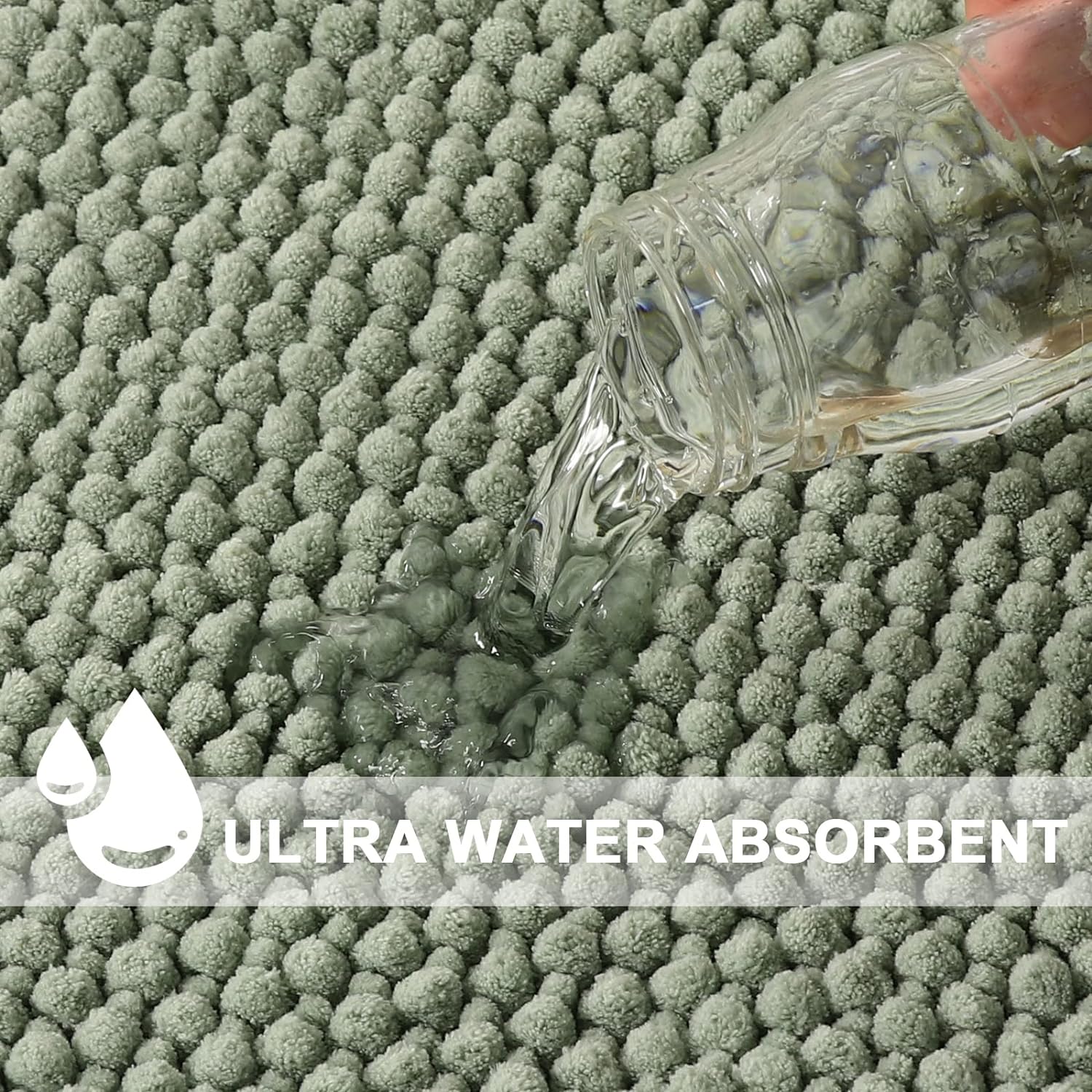 Turquoize Alfombras de baño de felpilla antideslizante para baño, 20 x 32 pulgadas, extra suaves y absorbentes, peludas, lavables a máquina,