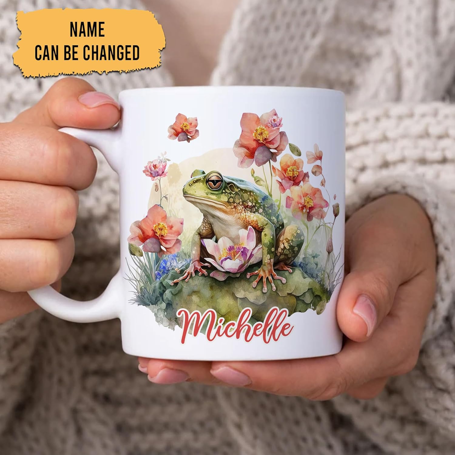 Hyturtle Taza de rana personalizada para niñas, hombres y mujeres, regalos de cumpleaños para amantes de las ranas – Regalos de rana para mujeres –