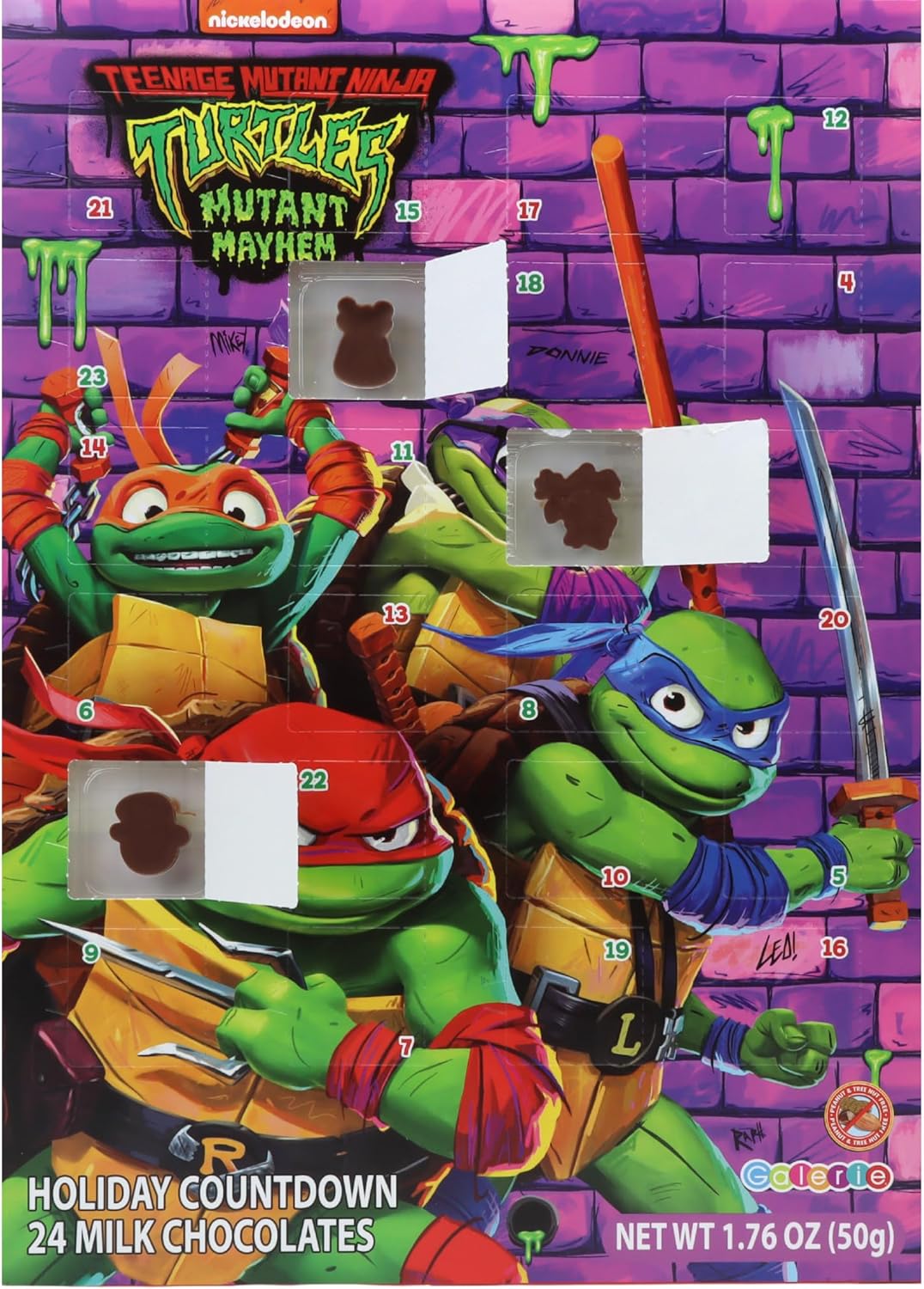 Galerie Calendario de Adviento navideño relleno de chocolate de las tortugas ninja mutantes adolescentes, actividades familiares navideñas