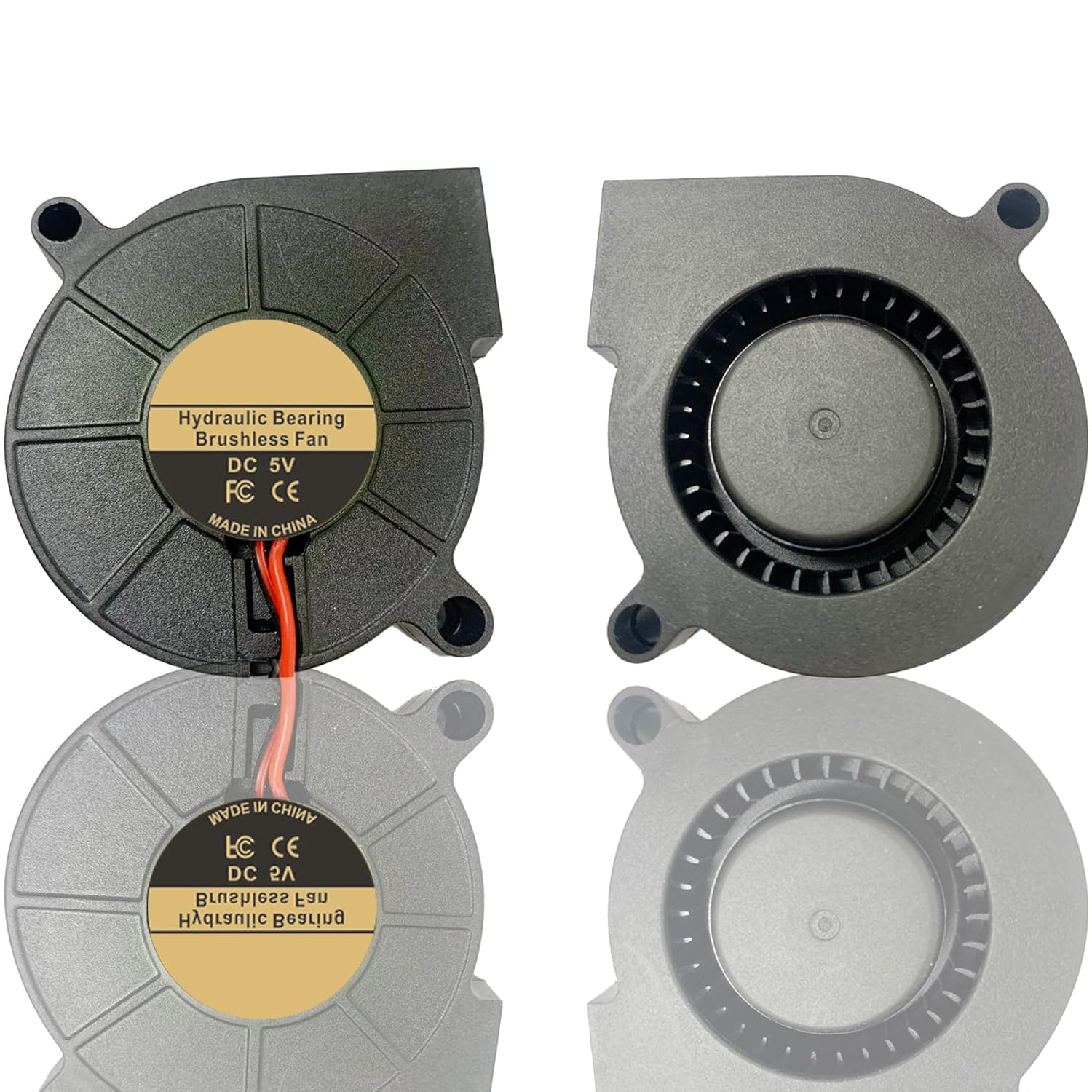 Ventilador 5015 de 5 V, paquete de 2 ventiladores turbo de refrigeración silenciosa premium de 1.969 in con 2 pines, ventilador silencioso de