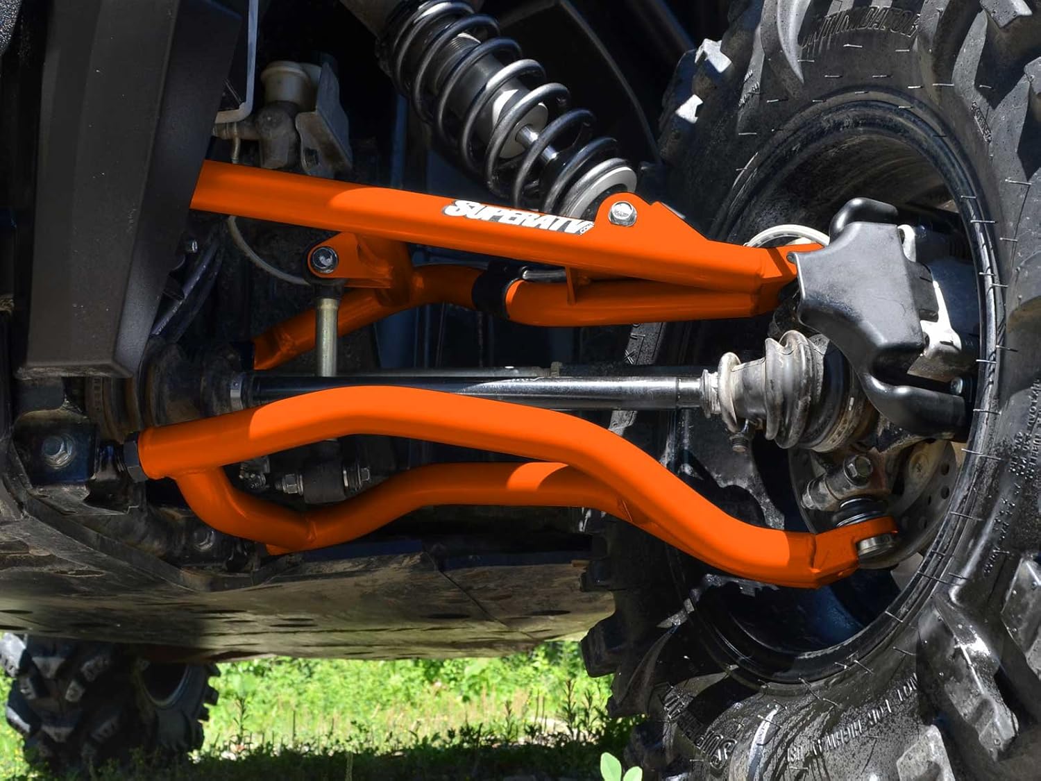 SuperATV Brazos A de desplazamiento arqueados de alta resistencia de 1.5 pulgadas para Polaris RZR S 10002019-2020 S4 1000 2017-2020 – Naranja