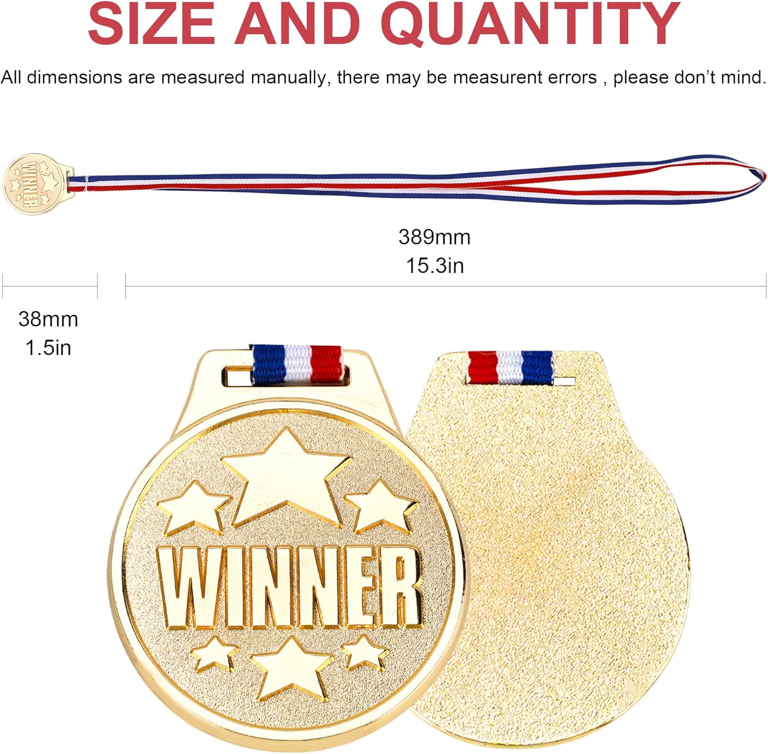 strongzhuo Un 1.5 “Diámetro Mini Ganador Medal-Sporting Eventos, Competiciones, Juegos Escolares, Ortografía Abeja, Medalla de Oro Estilo Olímpico