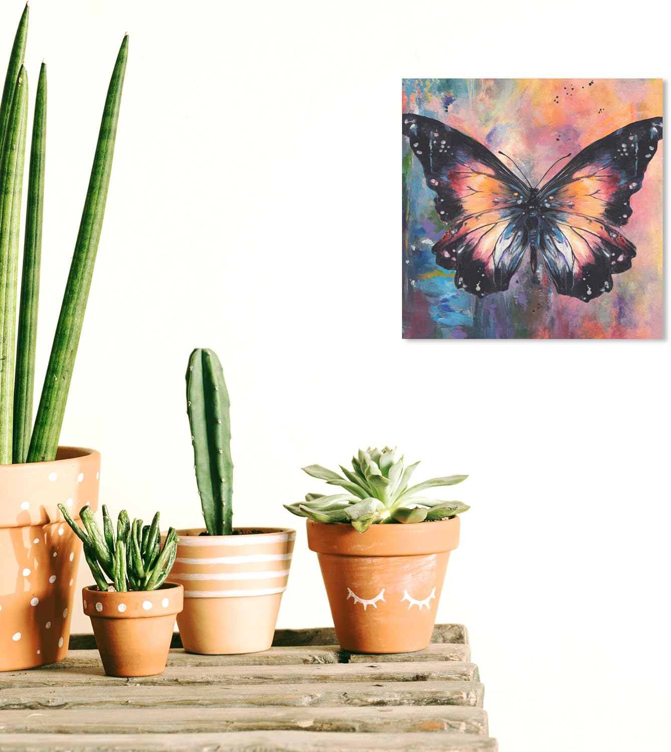 Wynwood Studio Lienzo decorativo contemporáneo con diseño de animales y mariposas, arte de pared para sala de estar, dormitorio y baño, 12 x 12