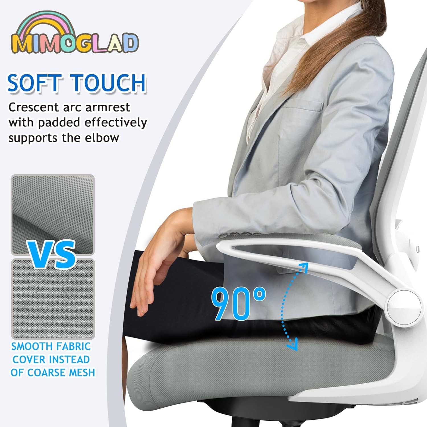Mimoglad Silla de oficina en casa, silla de escritorio con respaldo alto, silla ergonómica de malla para computadora con soporte lumbar ajustable y