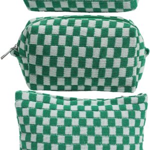 LYDZTION Bolsa de maquillaje para mujeres, 1 bolsa de maquillaje de gran capacidad y 1 estuche para lápices, bolsa de almacenamiento de brochas de LYDZTION Bolsa de maquillaje para mujeres, 1 bolsa de maquillaje de gran capacidad y 1 estuche para lápices, bolsa de almacenamiento de brochas de