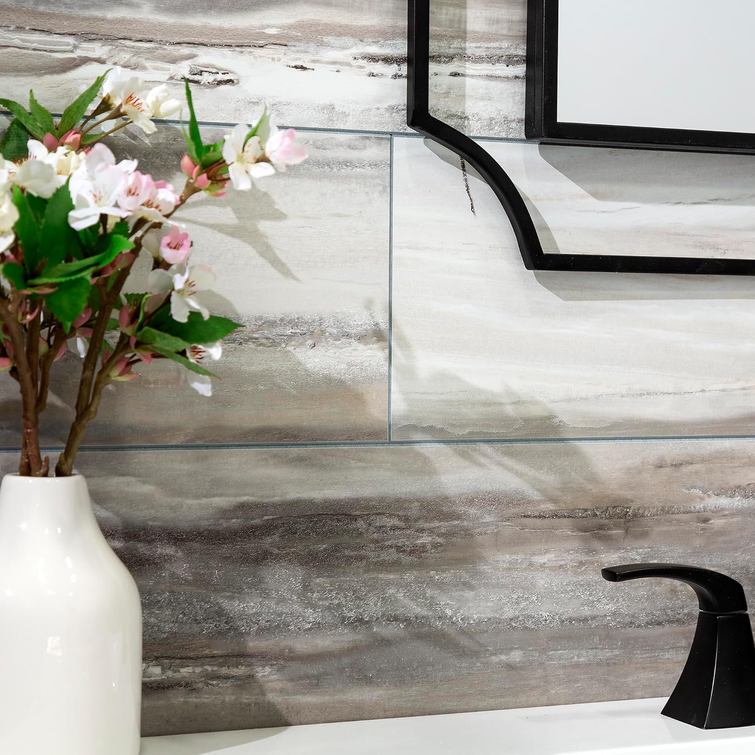 Palisade Azulejos de vinilo entrelazados impermeables para pared, cocina o baño, 22.8 x 7.31 pulgadas, granito del Louvre (paquete de 10)