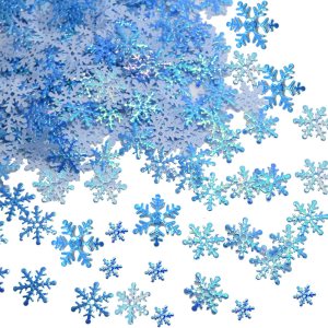 750 piezas de confeti de copos de nieve para Navidad, país de las maravillas de invierno, fiesta congelada, color azul con acabado iridiscente 750 piezas de confeti de copos de nieve para Navidad, país de las maravillas de invierno, fiesta congelada, color azul con acabado iridiscente