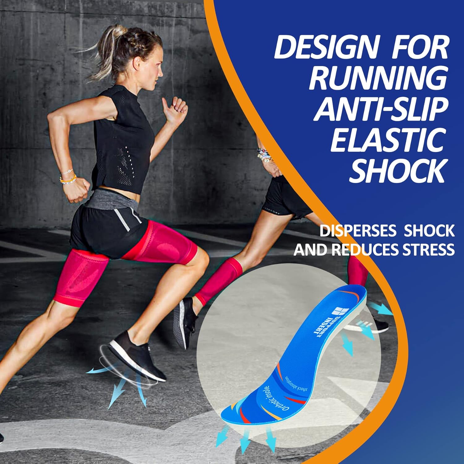 SUPPORTINSERT Alivio de la fascitis plantar, pies planos, soporte de arco, plantilla de gel para correr, para hombres y mujeres, plantillas