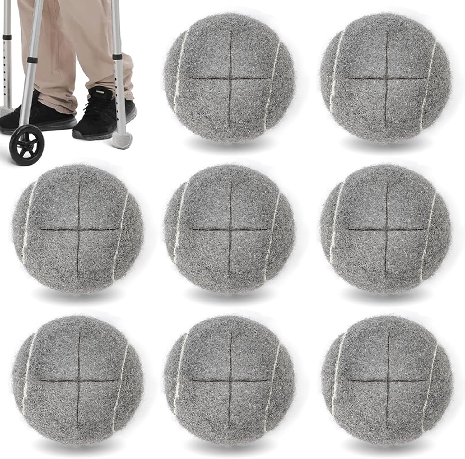 Pelotas de tenis precortadas para patas de muebles y protección del piso, cubiertas antideslizantes de fieltro de larga duración