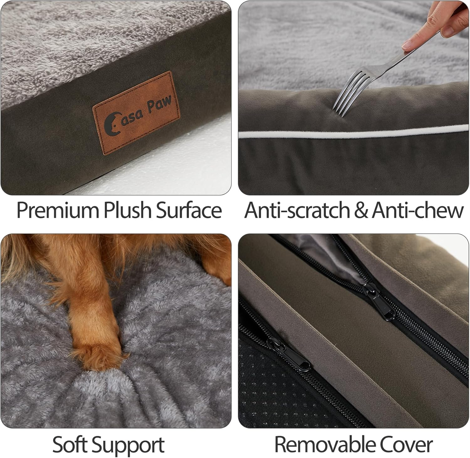 Casa Paw Cama para perros XXL con refuerzos, camas impermeables para perros extragrandes, cama ortopédica de espuma viscoelástica con funda