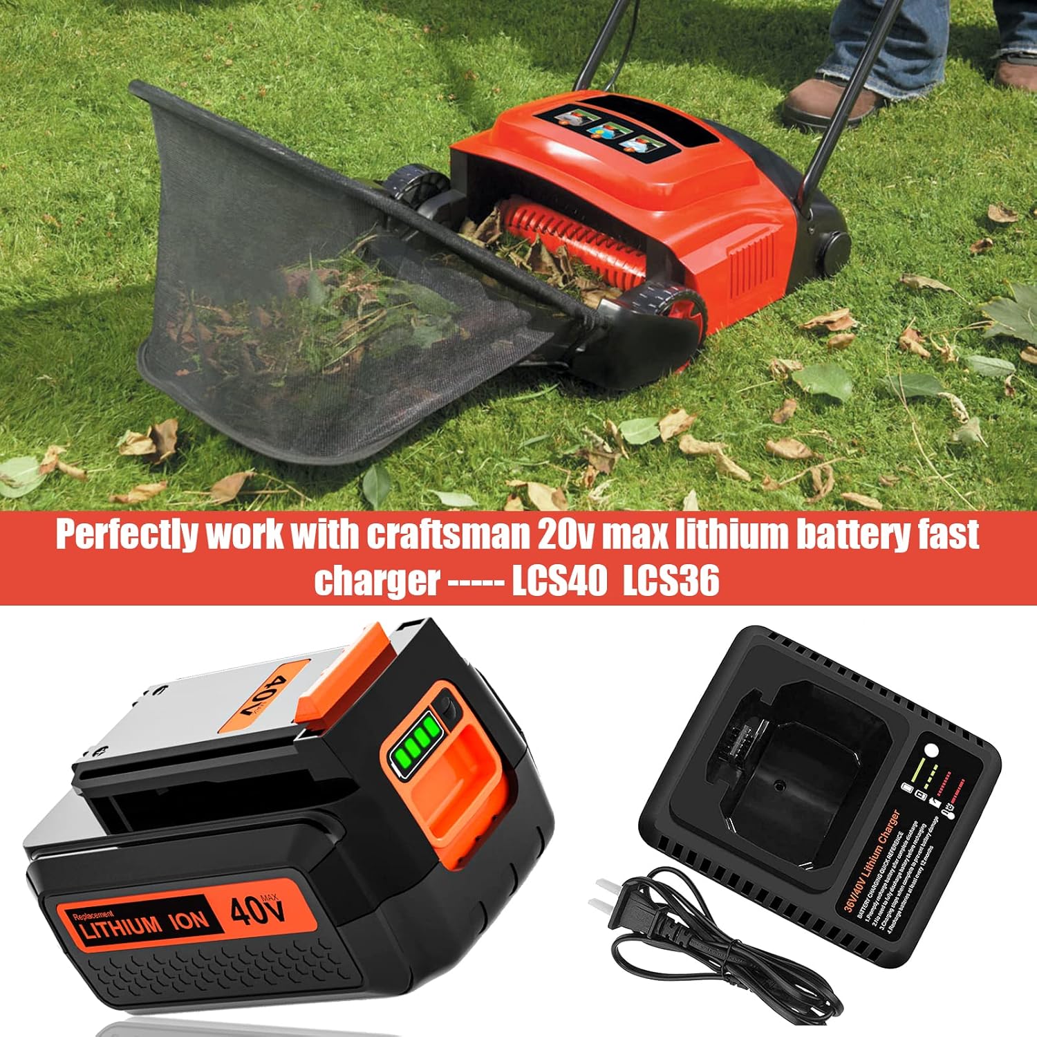 Batería de repuesto de 40 V 3.0 Ah para Black and Decker batería de litio LBX2040 LBXR36 LBXR2036 LST540 LCS1240 LBX1540 LST136W compatible con