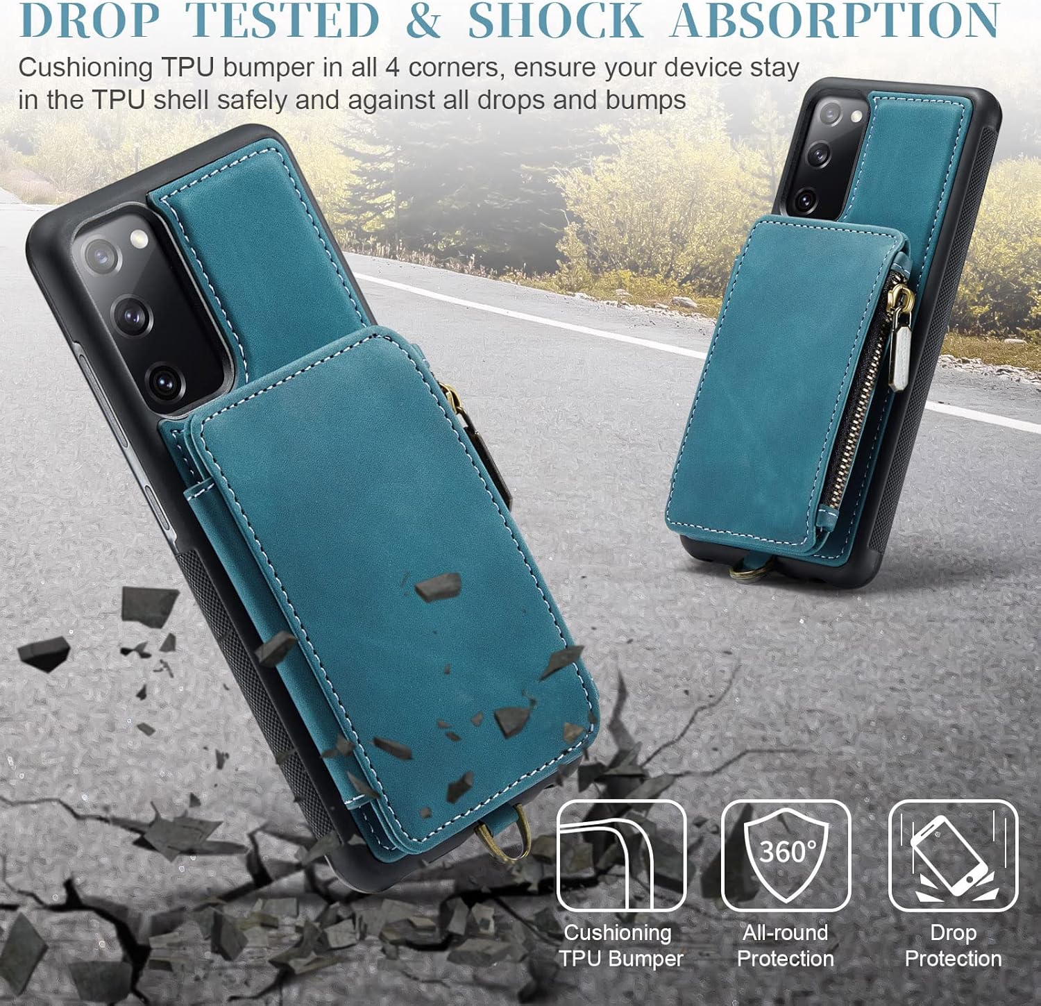 Asuwish Funda de teléfono para Samsung Galaxy S20 FE Gaxaly S 20 FE 5G UW 6.5 pulgadas Funda tipo cartera con protector de pantalla y tarjetero