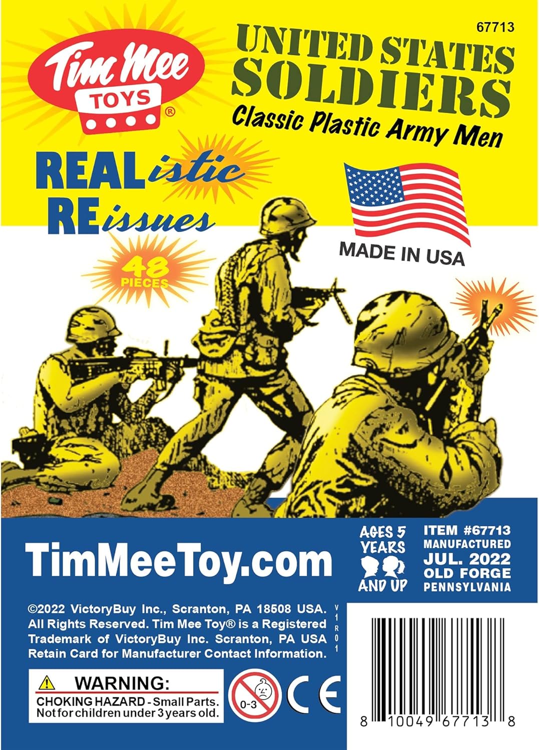 TimMee – Figuras de soldado de juguete de plástico para hombre, 48 piezas, hechas en Estados Unidos