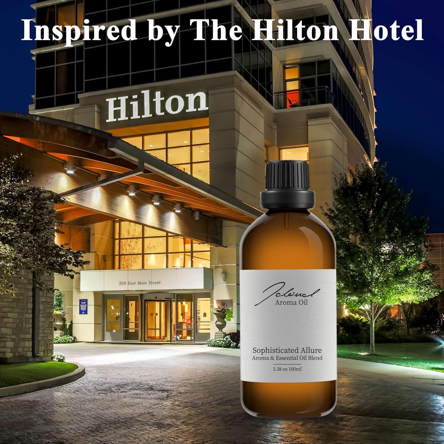 JCLOUD Aceite esencial sofisticado Allure inspirado en Hilton Hotel  Colección de hotel – Aceite difusor de aromaterapia puro con jazmín y canela,
