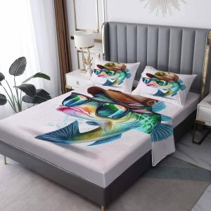 J3-&-322 – Juego de sábanas divertidas de tamaño King, sábanas y fundas de almohada estampadas, sábana bajera ajustable de microfibra suave con J3-&-322 – Juego de sábanas divertidas de tamaño King, sábanas y fundas de almohada estampadas, sábana bajera ajustable de microfibra suave con