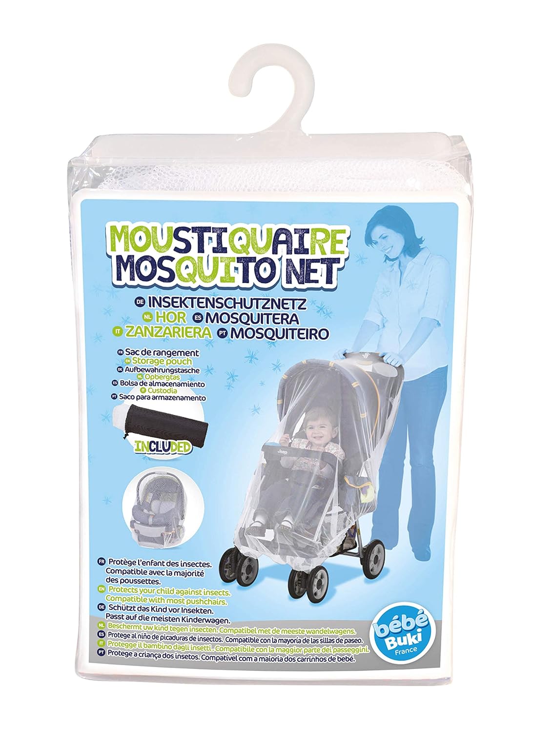 Jeep Mosquitera para cochecitos, mosquitera para asiento de coche y portabebés, tamaño universal, cubierta para insectos, protección contra la