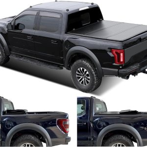ROCTRUK Cubierta plegable triple rígida FRP de 5.6 pies para caja de camioneta compatible con Toyota Tundra Tonneau 2022 2023 2024  Ajuste para ROCTRUK Cubierta plegable triple rígida FRP de 5.6 pies para caja de camioneta compatible con Toyota Tundra Tonneau 2022 2023 2024  Ajuste para