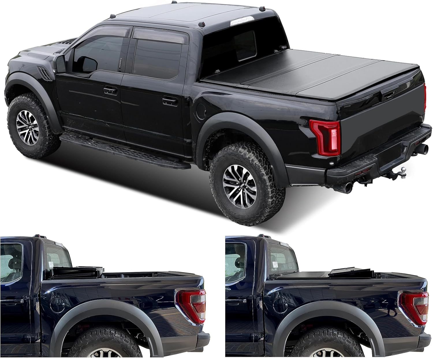 Cubierta rígida de tres pliegues para caja de camioneta de 5.0 pies para Nissan Frontier 2005-2025  Cubierta Tonneau Suzuki Equator 2009-2012