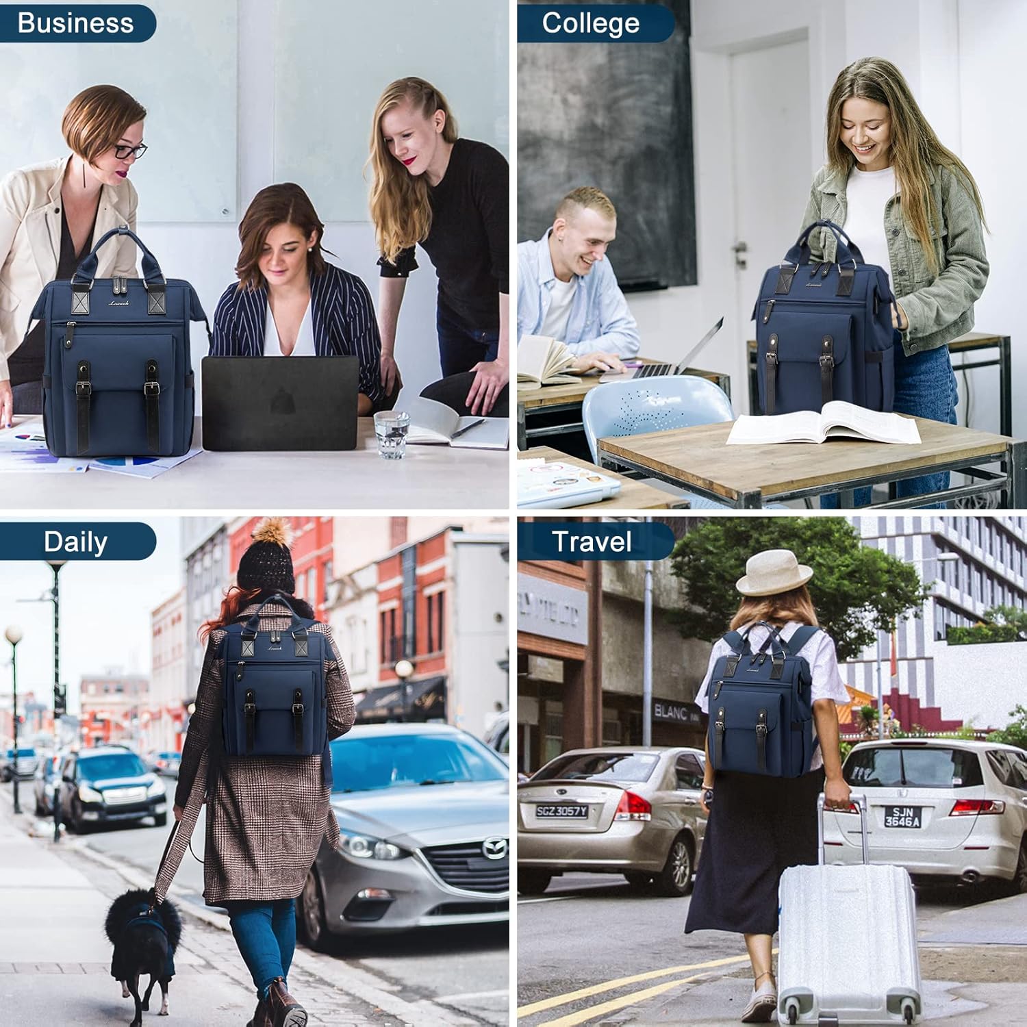 Mochila para laptop para mujer, mochila de viaje para trabajo, escuela, escuela, escuela, negocios, computadora, bolsa de enfermería, bolsa de