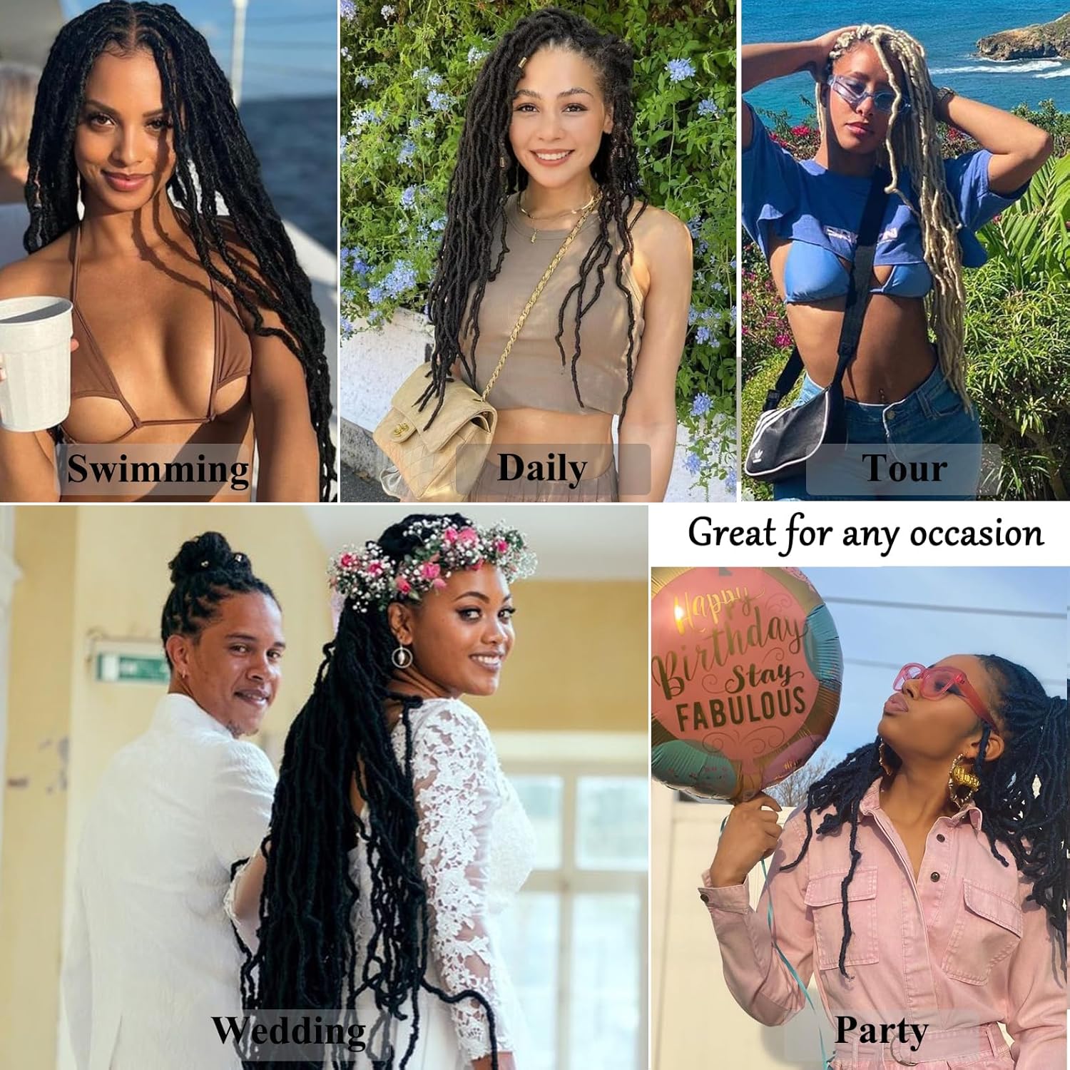 Rastas de cabello sintético de ganchillo ombré, 1 paquete de rastas suaves de color marrón ombré, trenzas de ganchillo de 14 pulgadas, cabello de