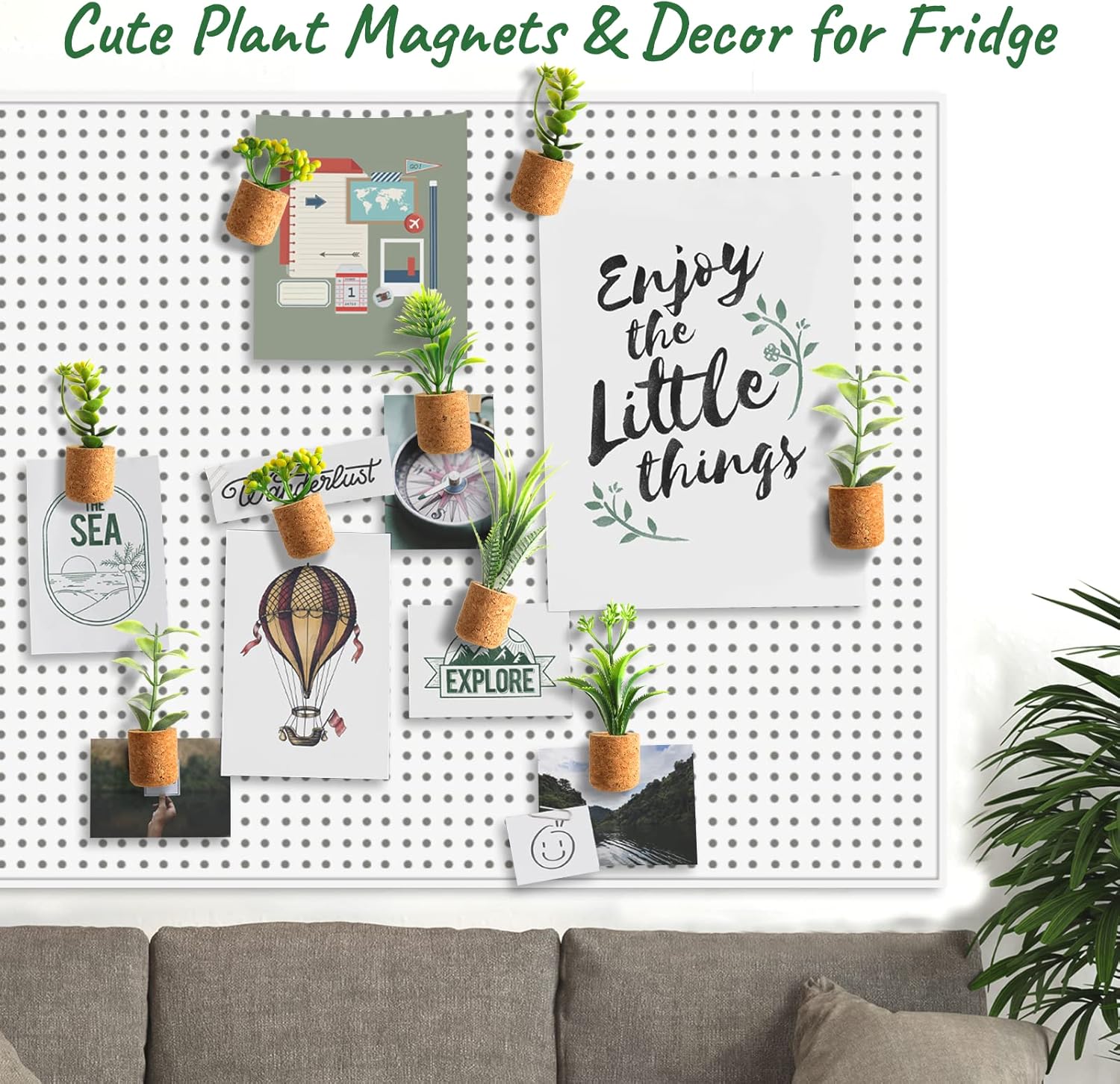 JUSTDOLIFE Imanes de plantas para nevera, mini imanes de suculentas, plantas artificiales, imanes para refrigerador, plantas suculentas en maceta,