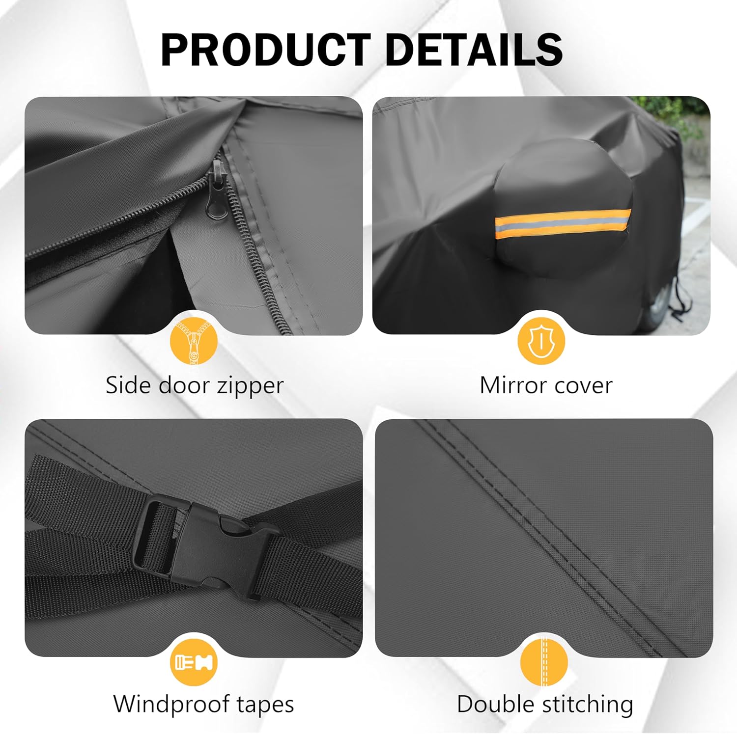 MORNYRAY Compatible con Jeep Wrangler de 2 puertas, ajuste personalizado JK JL TJ YJ CJ, impermeable para exteriores, lluvia, nieve, granizo con