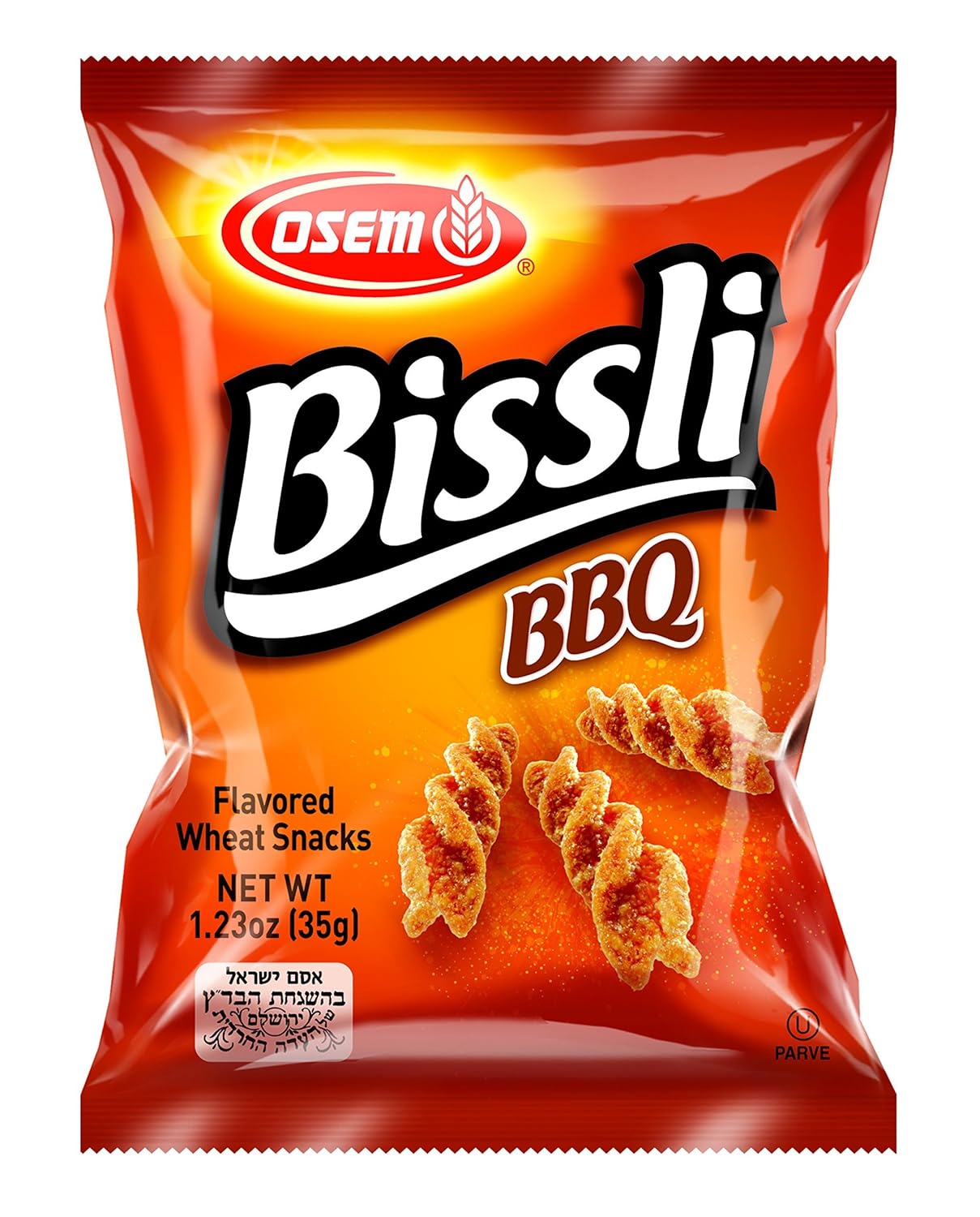 Osem Bissli – Bocadillo de trigo crujiente con sabor a barbacoa, sin colorantes ni conservantes alimentarios, bolsas de 1.23 onzas (paquete de 12)