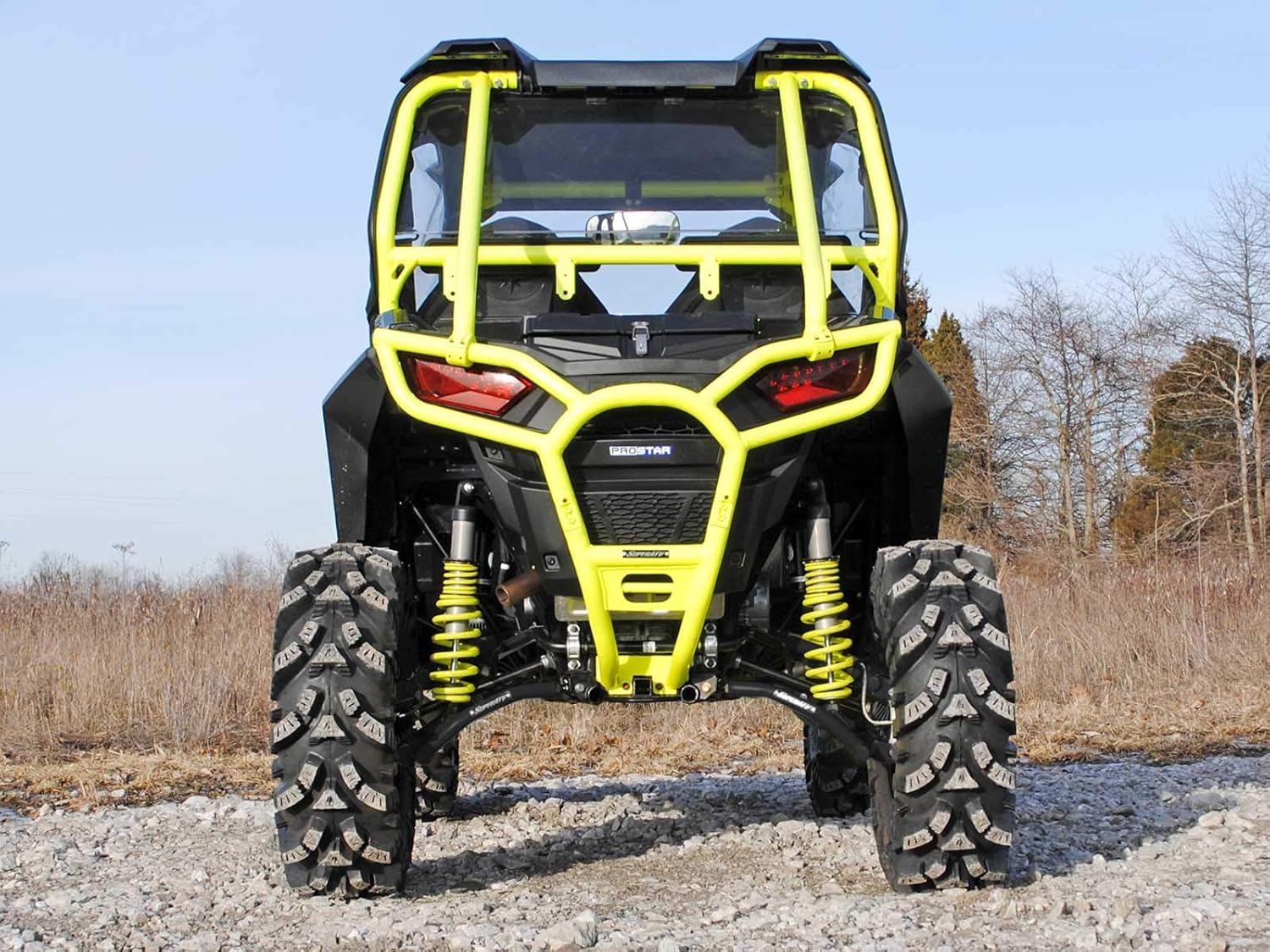 SuperATV Brazos A de desplazamiento trasero de alta holgura para Polaris RZR S 10002019-2020 S4 1000 – Negro