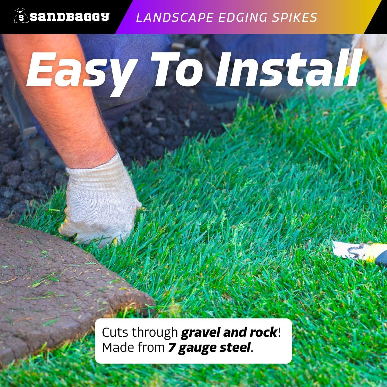 Sandbaggy Landsacpe galvanizado de 6 pulgadas, clavos de paisaje en espiral, acero de calibre 7, ideales para suelos rocosos duros, también ideales