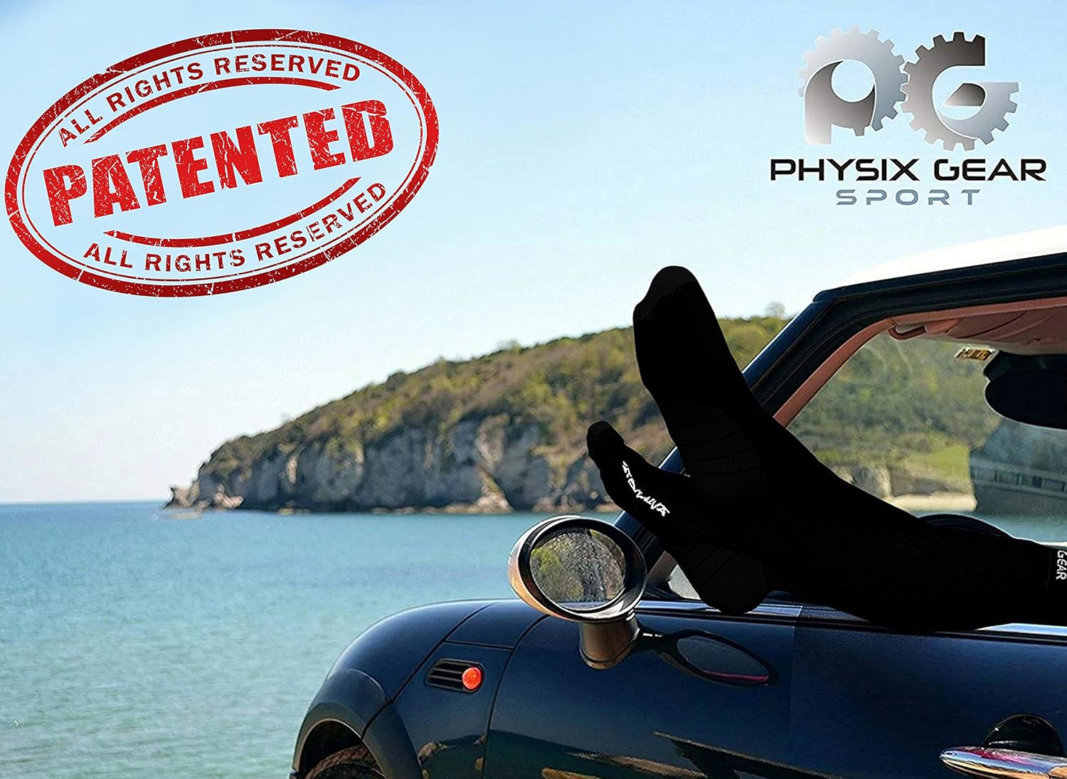 Physix Gear Sport – Calcetines de compresión para hombres y mujeres de 20 a 30 mmhg, ajuste atlético (1 par)