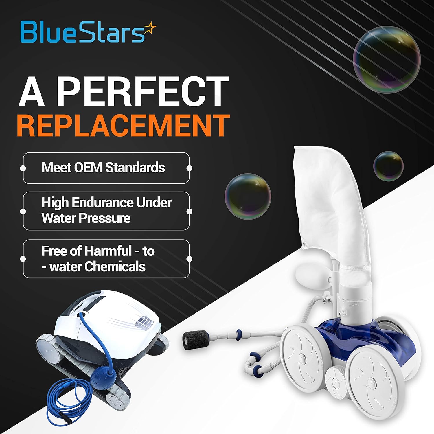 BlueStars – Adaptador de manguera con pieza de repuesto para collar, ajuste exacto para Intex Fit para bombas de conexión roscadas, convierte
