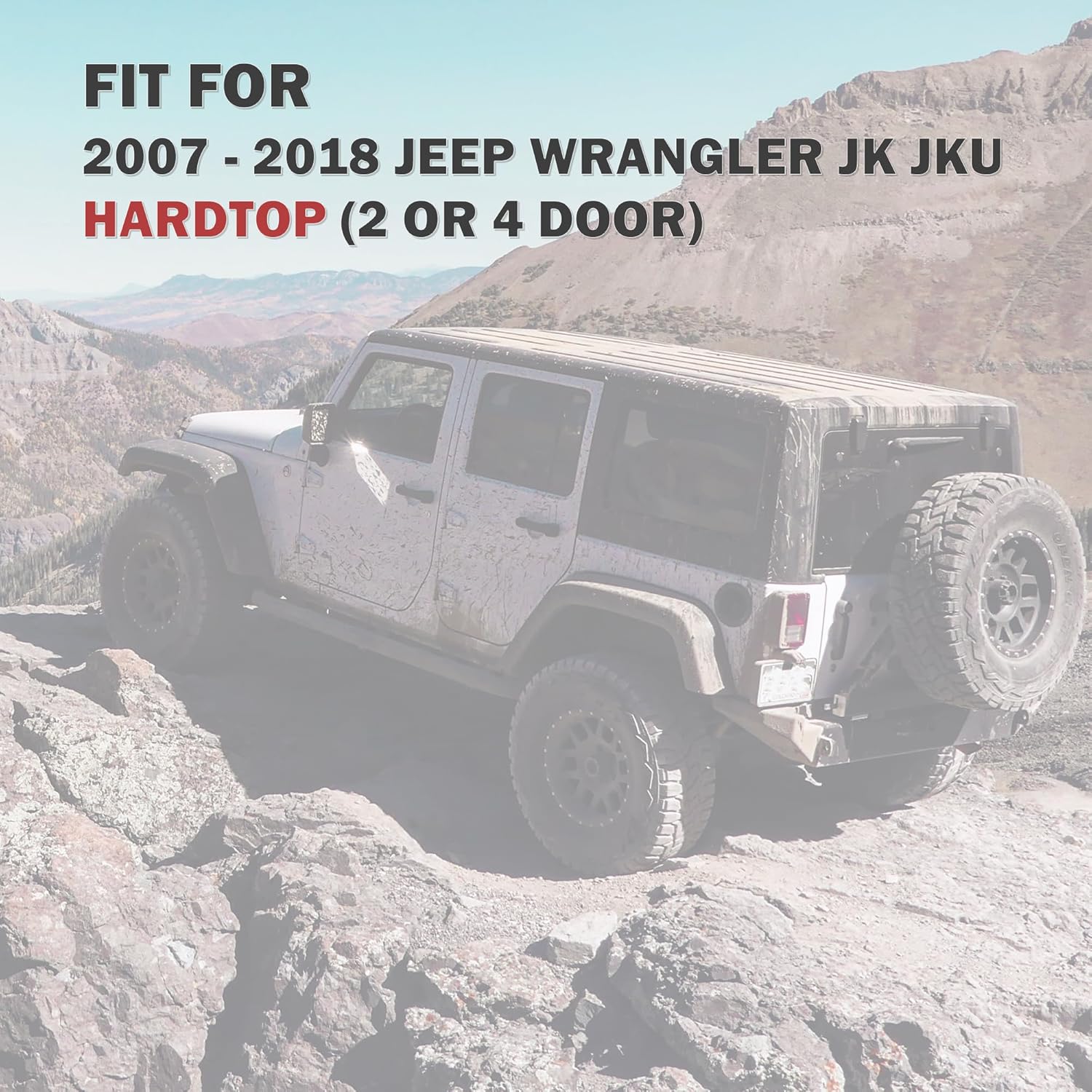Mango de hardware, 2 piezas de perillas de tornillo de montaje negras para Jeep Wrangler JK JKU Hardtop 2007-2018 ABS y material de metal