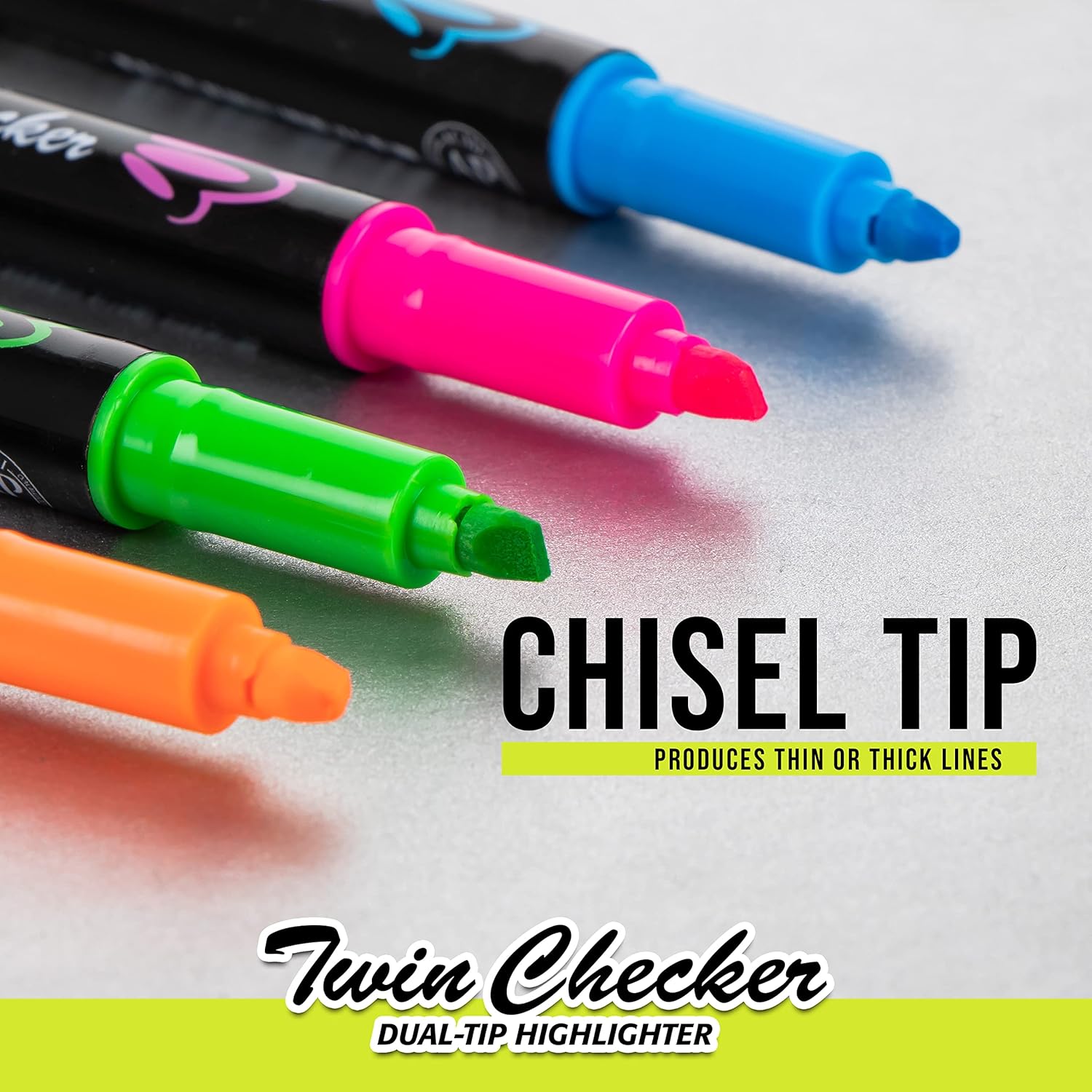 Pentel Twin Checker – Resaltador de doble punta, punta de cincel, tinta amarillarosa, paquete de 12 (SLW8-GP)