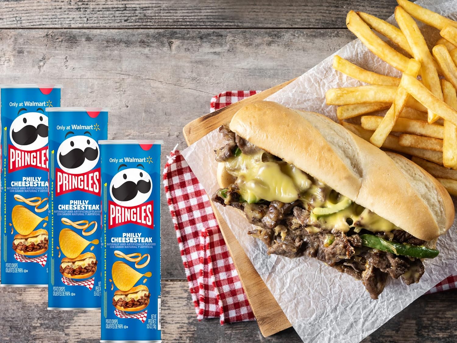 Edición limitada Philly Cheesesteak Pringles Papas fritas  Bolsa reutilizable  Conjunto de paquete personalizado