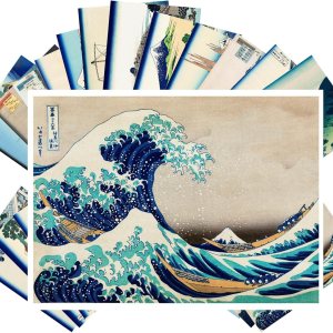 PIXILUV Hokusai Postales vintage (24 piezas de 4 x 6 pulgadas cada una) Gran ola de Kanagawa y vista de Fuji por Hokusai Vintage Antique Japan Book PIXILUV Hokusai Postales vintage (24 piezas de 4 x 6 pulgadas cada una) Gran ola de Kanagawa y vista de Fuji por Hokusai Vintage Antique Japan Book
