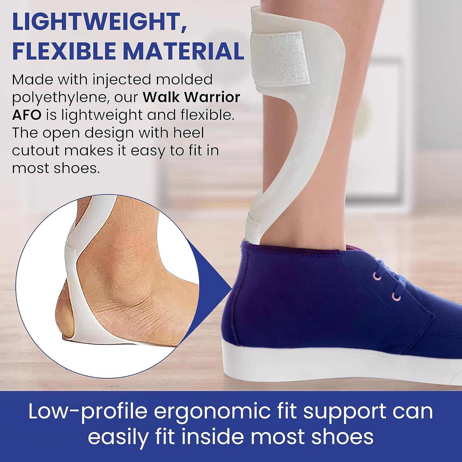Walk Warrior Soporte ligero AFO para pies  Ajuste personalizable para mejorar la caminata y la recuperación de accidentes cerebrovasculares, tamaño