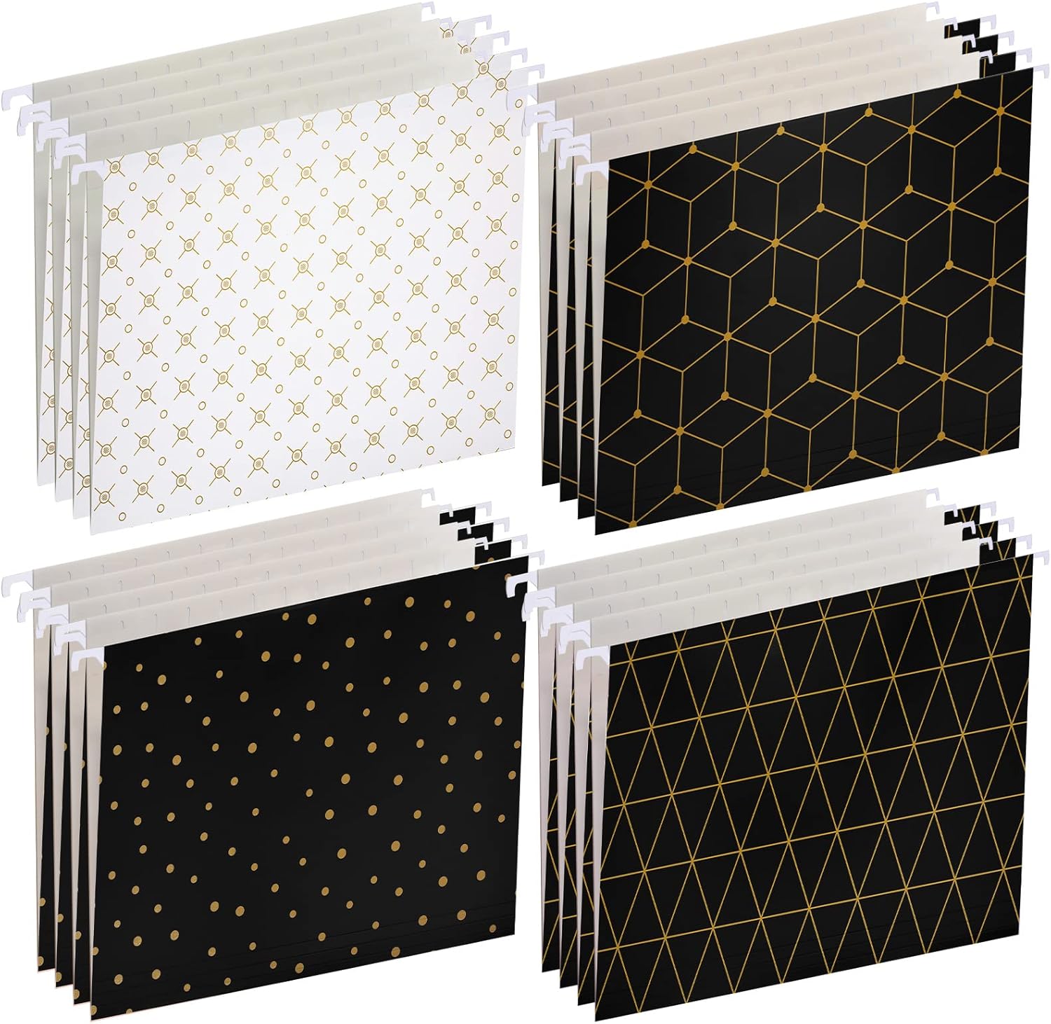 Paquete de 24 carpetas colgantes tamaño carta, pestañas ajustables de corte 15, bonitas carpetas decorativas para suministros de oficina, escuela,