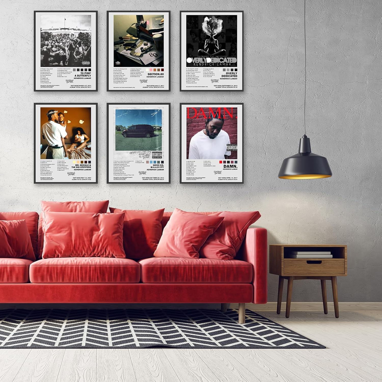 Kendrick Lamar – Póster de la cubierta del álbum de música firmado limitado, póster impreso estético para habitación, impresiones artísticas de