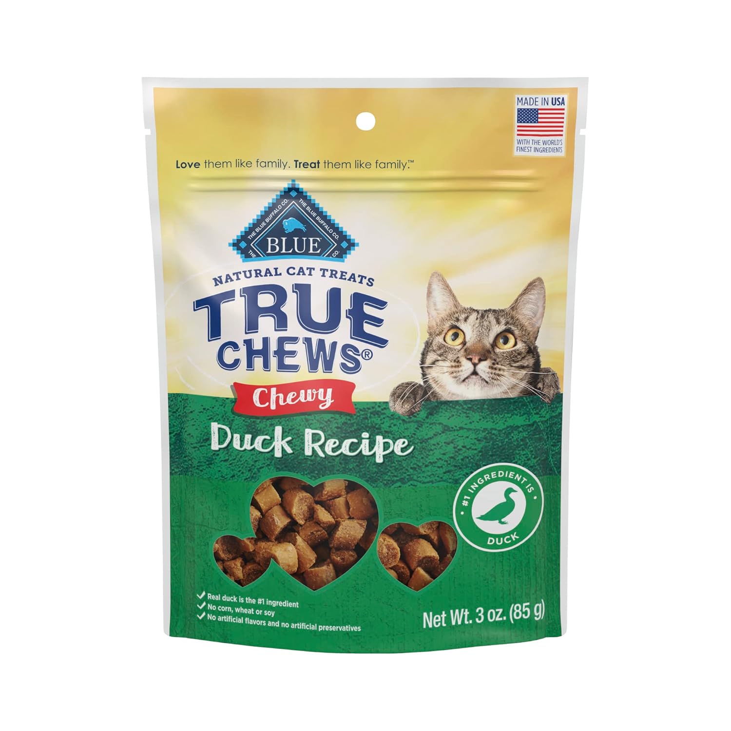 Blue Buffalo True Chews – Golosinas masticables naturales para gatos, bolsa de 3 onzas